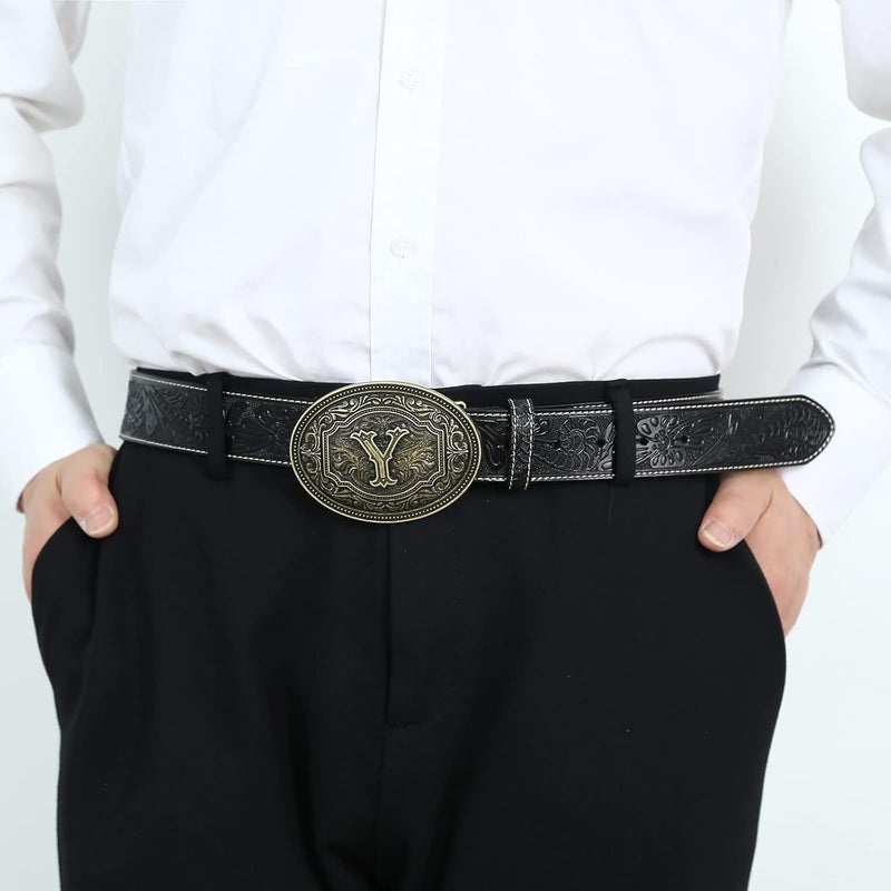 Fibbadet Store Belt Buckles Men Initial Letters A-Z Western Rodeo Cowboy Cowgirl Belt Buckle for Men Boys Halloween Birthday Party - Image 4